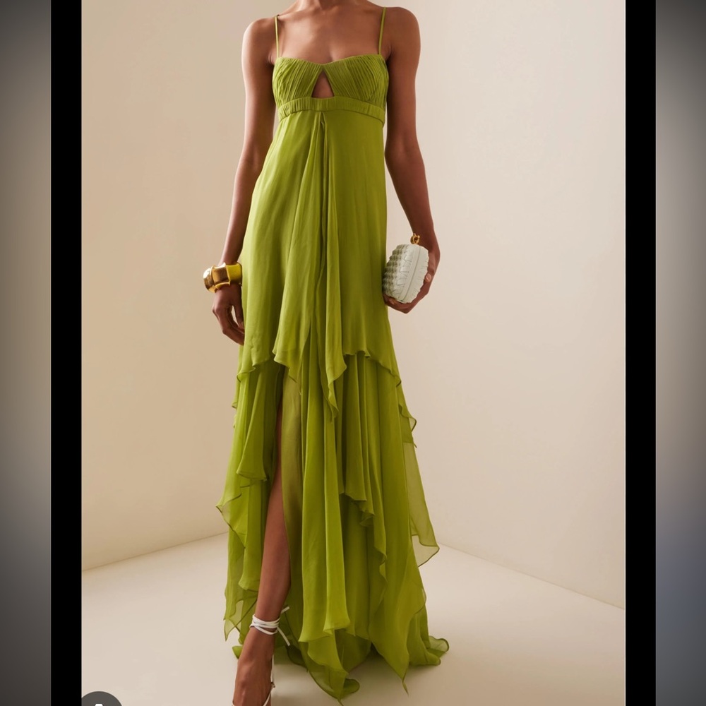 Elegant Lime Green Layered Dress